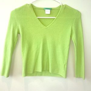 Green Cashmere Cropped Sweater